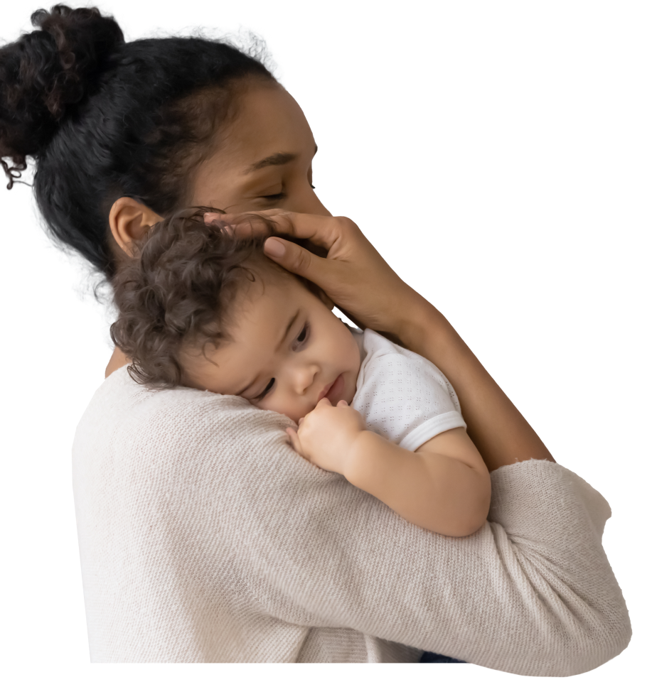 diverse woman mother holding baby child